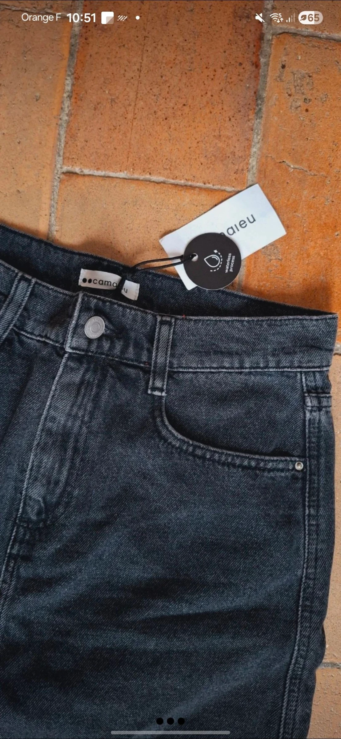 🖤 Black grey denim skirt – Camaïeu – new with tags – photo 3